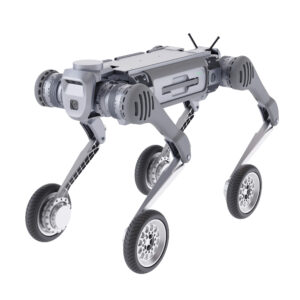 Unitree B2-W industrial wheeled quadruped robot for high-speed patrol